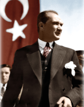 raşel kumaşa atatürk posteri