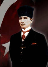 saten kumaş atatürk posteri